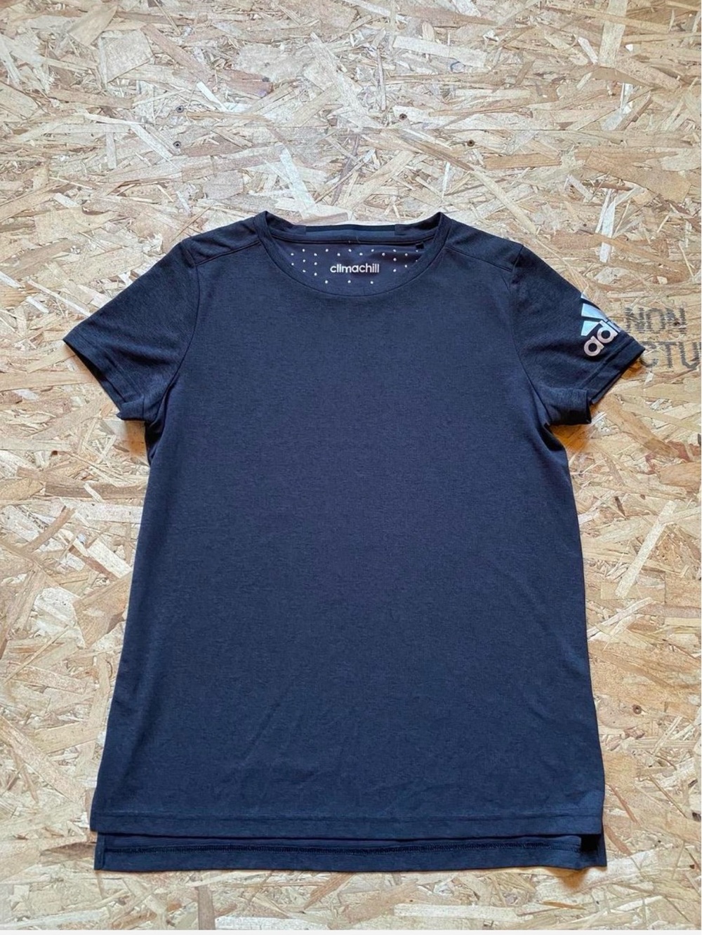 adidas Dark Grey Short-Sleeve Climacool Tee with Logo